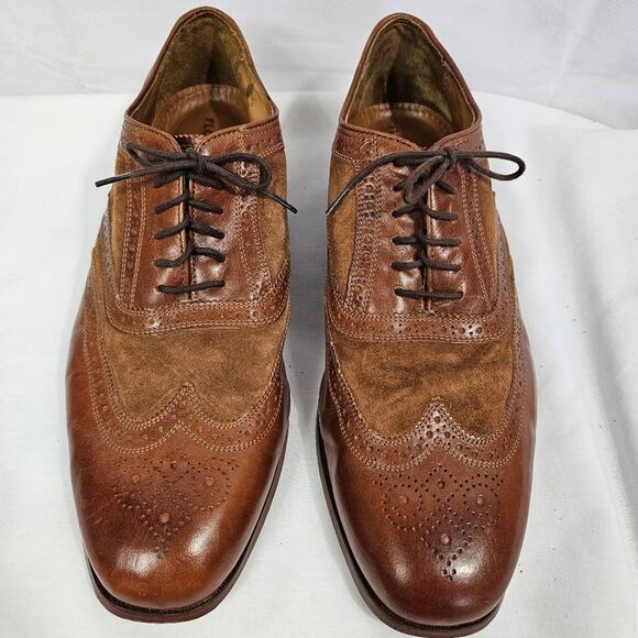 Florsheim Marlton Limited Cognac Leather with Suede Oxfords Men's 12D - Picture 2 of 9